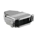 EFB Elektronik 29432.1V2 pilno metalo gaubtas E-GP25G su kabelio įtempimo apsauga, D-Sub 25 kontaktų, EMI/RFI ekranuotas, cinko lydinys, sidabrinis