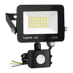 LEPRO PR340013-DW-EU 20W 2000lm 5000K IP65 LED prožektorius su judesio jutikliu, baltas