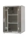 EmiterNet Top 24U laisvai stovintis serverių stelažas, 800x800x1180 mm, stiklinėmis priekinėmis durelėmis, juodas EM/SH05D-8824