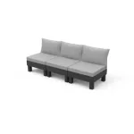 KETER sodo sofa trivietė Elements 3 Seater pilka/&scaron;viesiai pilka