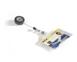DURABLE ID kortelės laikiklis su i&scaron;traukiamu ritiniu 1 kortelei, 10 vienetų 801119
