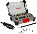 Bosch Precision atsuktuvų antgalių rinkinys su stendu, 5 rinkiniai po 33 dalis (i&scaron; viso 165), S2 plienas, 1/4 inch &scaron;e&scaron;iakampis, PH/PZ/S/H/T antgaliai, magnetinis laikiklis, prekybinis stendas 2607002837,0