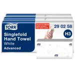 Tork Advanced H3 Z-Fold popieriniai rank&scaron;luosčiai, 2 sluoksnių, balti (290258) &ndash; 3750 rank&scaron;luosčių