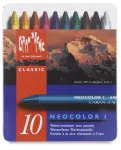 Caran d'Ache Neocolor I va&scaron;kinės pastelės, 10 vienetų rinkinys, apvalios, popieriniais įvyniojimais, homogeni&scaron;kos spalvos 7000.310
