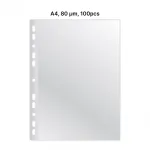 AD Class PUNCHED POCKET Cristal Clear A4 80 mikronų, pakelis 100 vnt.