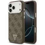 Guess 4G Triangle Logo MagSafe dėklas iPhone 18 Pro Max / 17 Pro Max, rudas/sidabrinis