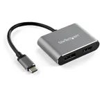 StarTech.com USB-C multiportinis vaizdo adapteris - 4K 60Hz USB-C į HDMI 2.0 arba DisplayPort 1.2 monitoriaus adapteris - USB Type-C 2-in-1 ekrano keitiklis HDMI/DP HBR2 HDR - Thunderbolt 3 suderinamas