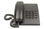 Laidinis telefonas Panasonic KX-TS500 juodas su skambučio numerio atpažinimu ir garsiakalbiu