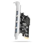 Axagon PCEU-430RS PCIe 2.0 x1 valdiklis, 4 i&scaron;oriniai USB-A 5 Gbps lizdai (USB 3.2 Gen 1), Renesas PD720201, UASP, SATA 15 kontaktų maitinimo jungtis