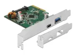 Delock 90299 PCIe x4 plėtimo plok&scaron;tė, 1x USB Type-C + 1x USB Type-A, USB 3.2 Gen 2 (10 Gbps)