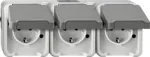 Sieninis ki&scaron;tukinis lizdas Merten MEG2391-8029 CEE 7/3, tinka CEE 7/4, IP44, 250 V, 16 A, pilkas, 223&times;83&times;57 mm