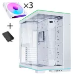 Lian Li O11 Dynamic EVO RGB PC korpuso rinkinys, Midi bok&scaron;tas, ARGB, grūdintas stiklas + 3x UNI FAN SL-INF Reverse Blade ventiliatorius - Baltas
