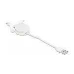 Laidas DeLOCK Easy 45 modulis USB 2.0 i&scaron;traukiamas USB-A į 8 Pin Lightning moteri&scaron;kas baltas
