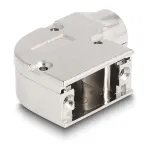 DeLOCK 67028 D-Sub apvalkalas 9 kontaktų ki&scaron;tukui / lizdui su metaline tvirtinimo plok&scaron;tele, 90&deg; kampu, i&scaron; cinko lydinio