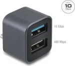 DELOCK Mini USB Hub USB Type-C ki&scaron;tukas į 1x USB 10 Gbps Type-A ir 1x USB 2.0 Type-A (64359)