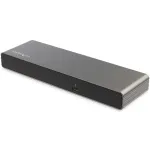 StarTech.com Thunderbolt 3 dokavimo stotelė &ndash; dviejų 4K 60Hz monitorių palaikymas, DisplayPort, HDMI ir 1080p VGA, 85W galios tiekimas, 2x USB-A, Ethernet, skirta Mac ir Windows