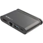 StarTech.com USB-C kelių prievadų adapteris &ndash; ne&scaron;iojamas USB-C dokas su 4K HDMI, 100W PD 3.0 perdavimu, 1x USB-A, 1x USB-C, GbE, Thunderbolt 3 ir USB Type-C ne&scaron;iojamojo kompiuterio kelioninis dokas, skirtas Mac ir Windows