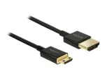 DeLOCK Slim Premium HDMI laidas, HDMI (A) &ndash; Mini-HDMI (C), 2,0 m, juodas (84778)