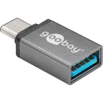 Wentronic Goobay USB-C&trade; adapteris - USB 3.0 A lizdas, pilkas, skirtas USB-C&trade; ir USB-A įrenginių sujungimui (56621)