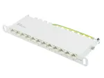 Pataisų skydelis Alcasa GC-N0132, 12xRJ45, 10 Gigabit Ethernet, 0,5U, pilkas