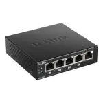 D-Link DGS-1005P/E nevaldomas tinklo jungiklis Gigabit Ethernet (10/100/1000) su PoE, juodas