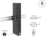 Delock Industrial Hub 16 x USB 5 Gbps Type-A su 8 kV ESD apsauga ir DIN bėgio montavimu (60793)