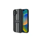 Guess GUHMP16SP4RPSK iPhone 16 6.1-inch Hard Case Black 4G Printed Stripes MagSafe