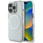 Guess IML Metal Colored Circle Classic Logo Dėklas su MagSafe, iPhone 16 Pro Max (Baltas)
