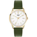 HENRY LONDON Unisex Watch HL39-S-0098 39mm Rose Gold Green Leather