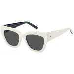 TOMMY HILFIGER moteri&scaron;ki akiniai nuo saulės TH-2223-S-SZJ Havana acetatinis kvadratinis rėmas, rudi gradientiniai lę&scaron;iai 53/19/140 mm