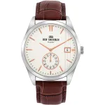 Ben Sherman WB039T vyrų laikrodis, 43 mm, rudo odinio dirželio, baltu ciferblatu