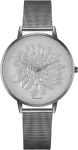 BELLEVUE Woman D12 40 mm analoginis kvarcinis laikrodis, metalinis korpusas, juodas odinis dirželis
