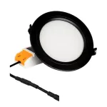 Miboxer FUT061B 9W RGB+CCT apvalus LED skydelis, juodas, Wi-Fi ir RF