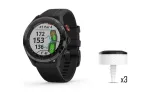 Garmin Approach S62 GPS golfo laikrodis su 3 CT10 lazdu jutikliais, juodas