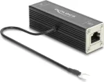 Delock RJ45 tinklo apsaugos nuo vir&scaron;įtampių modulis Cat.6A, suderinamas su PoE++, 10 Gbps, ekranuotas, juodas