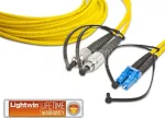 Lightwin LDP-09 FC-LC 3.0 OS2 viensiebis dvigubas optinis pataisos kabelis, 3m, geltonas LSZH, FC į LC UPC