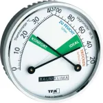 TFA Dostmann 452024 analoginis termo-higrometras, baltas/sidabrinis, montuojamas ant sienos arba stovas ant stalo, -15 iki +55&deg;C, 0-100% RH