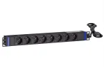 DSIT 19 colių 8 lizdų stelažo PDU su C14 ki&scaron;tuku ir įžeminimo kontaktu (DS-8PDU-C14-PE)