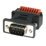 EXSYS EX-49110 DB9 vyri&scaron;kas į 9 kontaktų gnybtų bloko adapteris su mygtuku