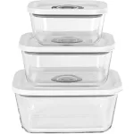 Rommelsbacher Vakuuminio sandarinimo stiklinių indų rinkinys VCG 1, 3 dalys (350 ml, 670 ml, 1100 ml), permatomas