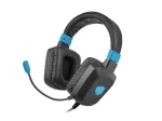 Žaidimų ausinės Fury NFU-1584 su ausinių mikrofonu, uždaro tipo, 98 dB, 15&ndash;25000 Hz, 2 m laidas, USB ir 3,5 mm, mėlyna