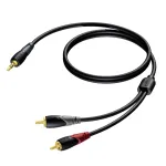 3.5 mm lizdo stereo vyri&scaron;kas į 2x RCA/Cinch vyri&scaron;kas garso laidas Procab 1KPCL049 5 m