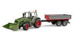 Traktorius BRUDER Fendt Vario 211 su priekiniu krautuvu ir &scaron;onine priekaba