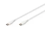 DIGITUS USB-C silikoninis įkrovimo laidas USB-C &ndash; USB-C USB 2.0 60W &ndash; 1m Baltas
