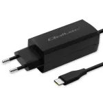 GaN ne&scaron;iojamojo kompiuterio kroviklis QOLTEC 52419 65 W USB-C PD 5 V/20 V 3 A/3,25 A, 220&ndash;240 V, 1,8 m laidas, juodas