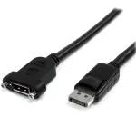 StarTech.com 3ft (1m) Panel Mount DisplayPort kabelis - 4K x 2K - DisplayPort 1.2 prailginimo kabelis vyri&scaron;kas į moteri&scaron;ką - DP vaizdo prailgintuvas su skydelio montavimo DP jungtimi - DP monitoriaus kabelis