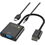 Techly HDMI-VGA2AU adapteris HDMI į VGA su Micro USB ir garso i&scaron;vestimi, 0.15 m