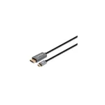 Manhattan USB-C į DisplayPort 1.4 laidas, 8K@60Hz, 3m, Vyri&scaron;kas į Vyri&scaron;ką, Ne dvikryptis, Juodas, Trejų metų garantija
