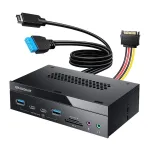 GrauGear G-MP03-CR-AU daugiafunkcis priekinis skydelis su 4 prievadų USB &scaron;akotuvu ir kortelių skaitytuvu (USB, SD, microSD)