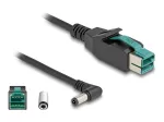 DeLOCK PoweredUSB kabelis vyri&scaron;kas 12 V į DC 5,5 x 2,5 mm vyri&scaron;kas kampuotas 1 m